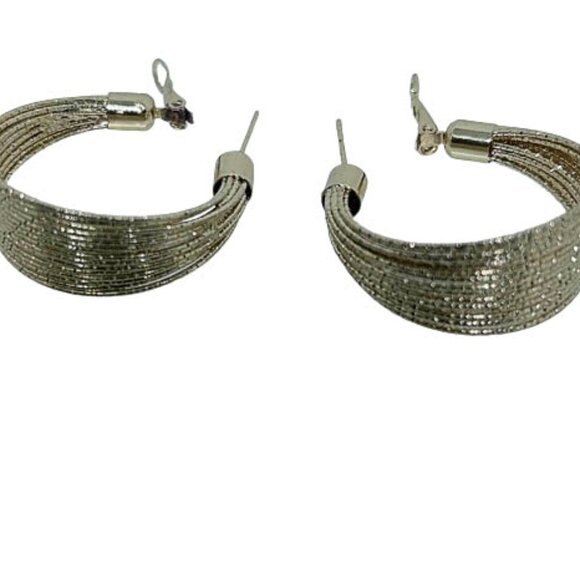 18K Gold Plated Chunky Hoop Earrings - Picture 4 of 4